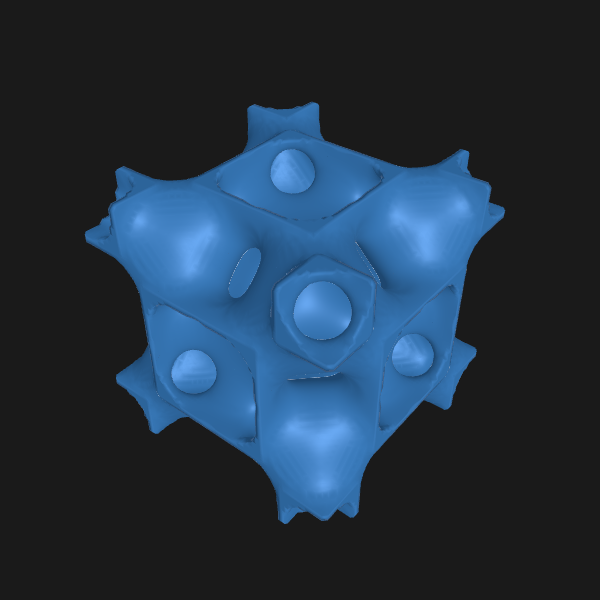 F-RD (Rhombic Dodecahedron)의 1 × 1 × 1 단위셀